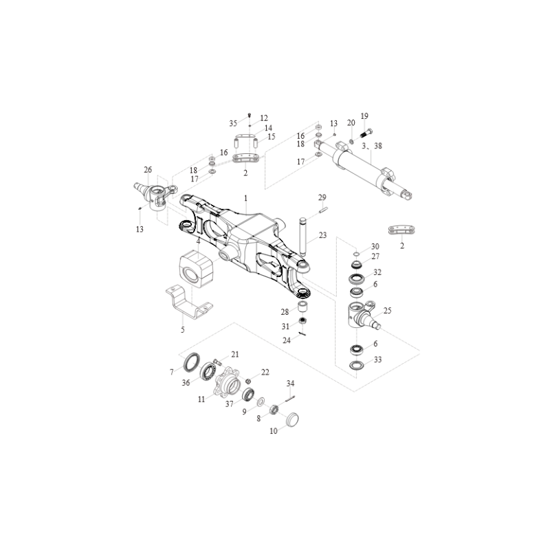 Sworzeń łącznika skrętu od HELI CPQY(C)D25-35-RC1H, RC3G, WS1H 16x60