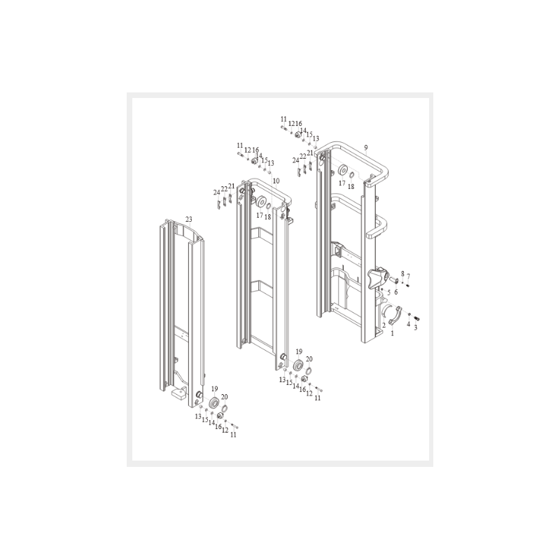 Rolka masztu, płyty do wózków HELI
